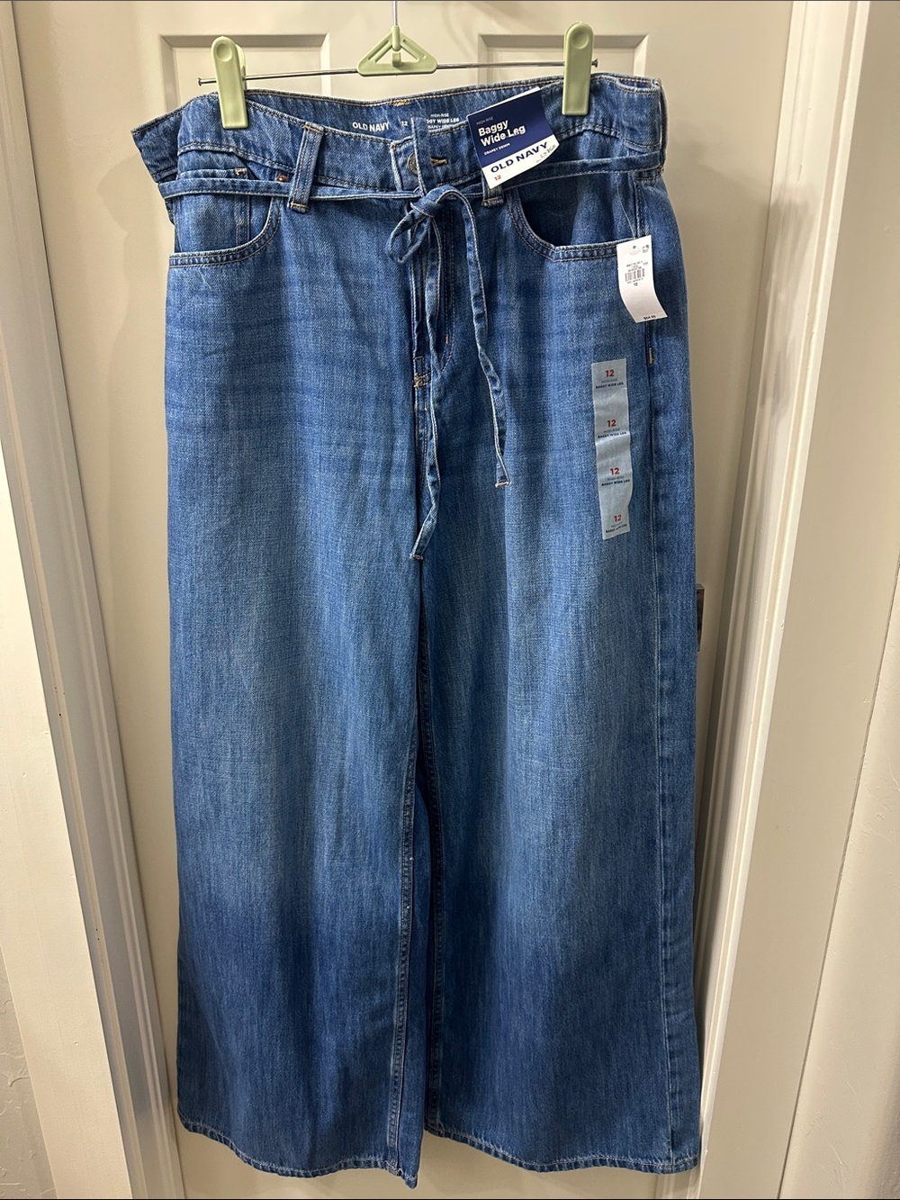 Old Navy Blue Wide-Leg Drawstring Jeans 12